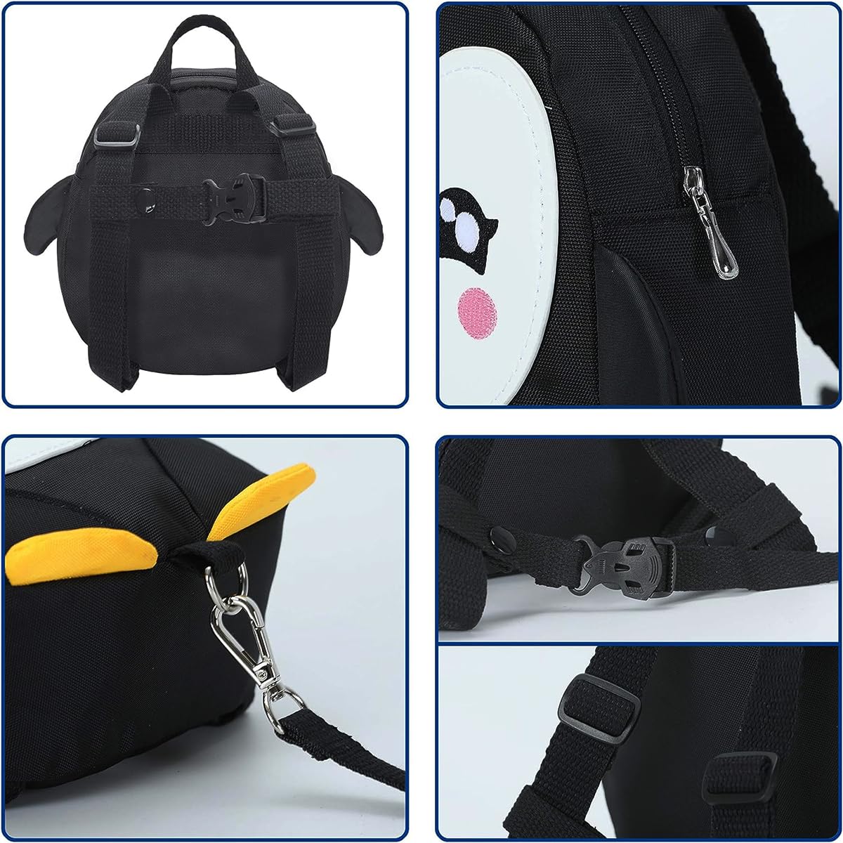 SNOWIE SOFT Cute Toddler Backpack with Detachable Safety Leash Anti Lost Kids Travel Backpack for Toddlers Cartoon Penguin Backpack Toddler Backpack for Girls Boys (Black) SNOWIE SOFT Cute Toddler Backpack with Detachable Safety Leash Anti Lost Kids Travel Backpack for Toddlers Cartoon Penguin Backpack Toddler Backpack for Girls Boys (Black)